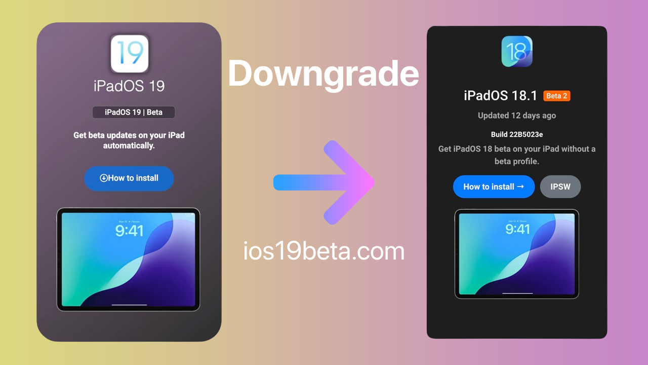 ipados 19 beta downgrade