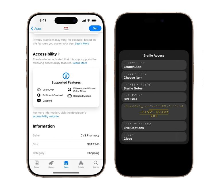 Screenshot of iOS 26 accessibility features