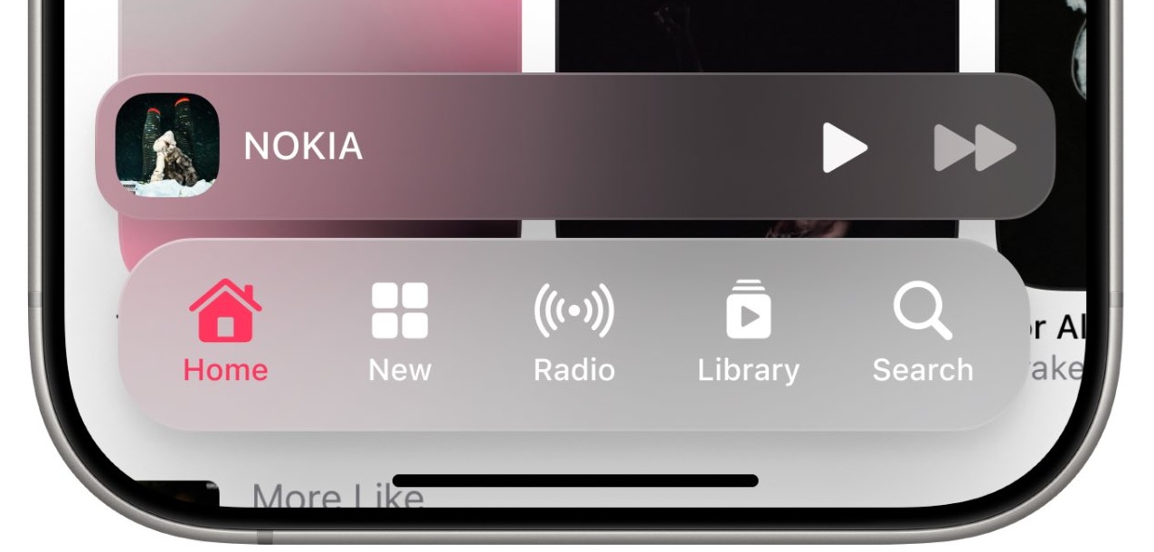 Screenshot of iOS 26 visionOS-inspired design