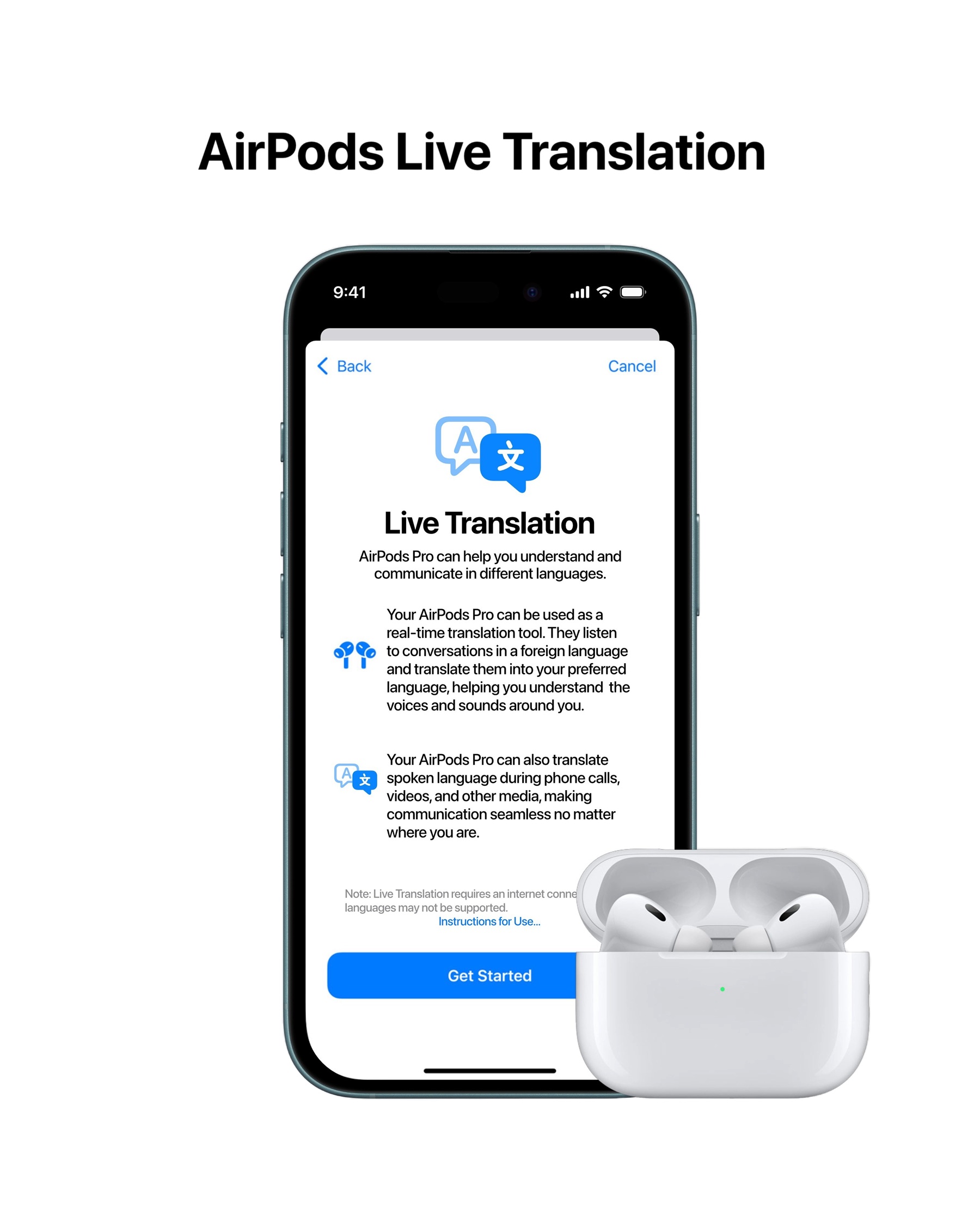 Demonstration of iOS 26 Live Translate feature on iPhone