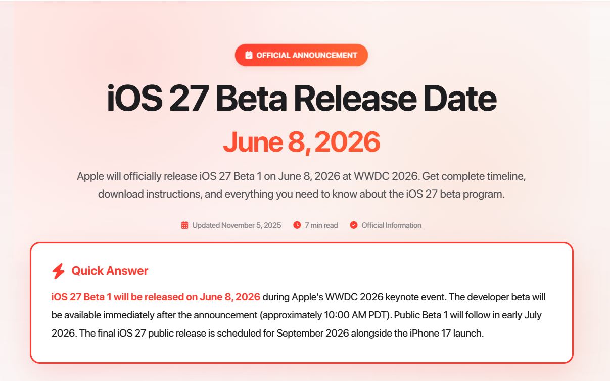 iOS 27 Beta Release Date: Everything You Need to Know